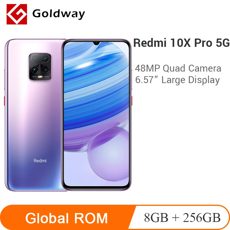 Global ROM Xiaomi Redmi 10X Pro 8GB 256GB 5G Smartphone MTK Dimensity 820 48MP Quad Camera 6.57&quot Full Screen 4520mAh | Мобильные