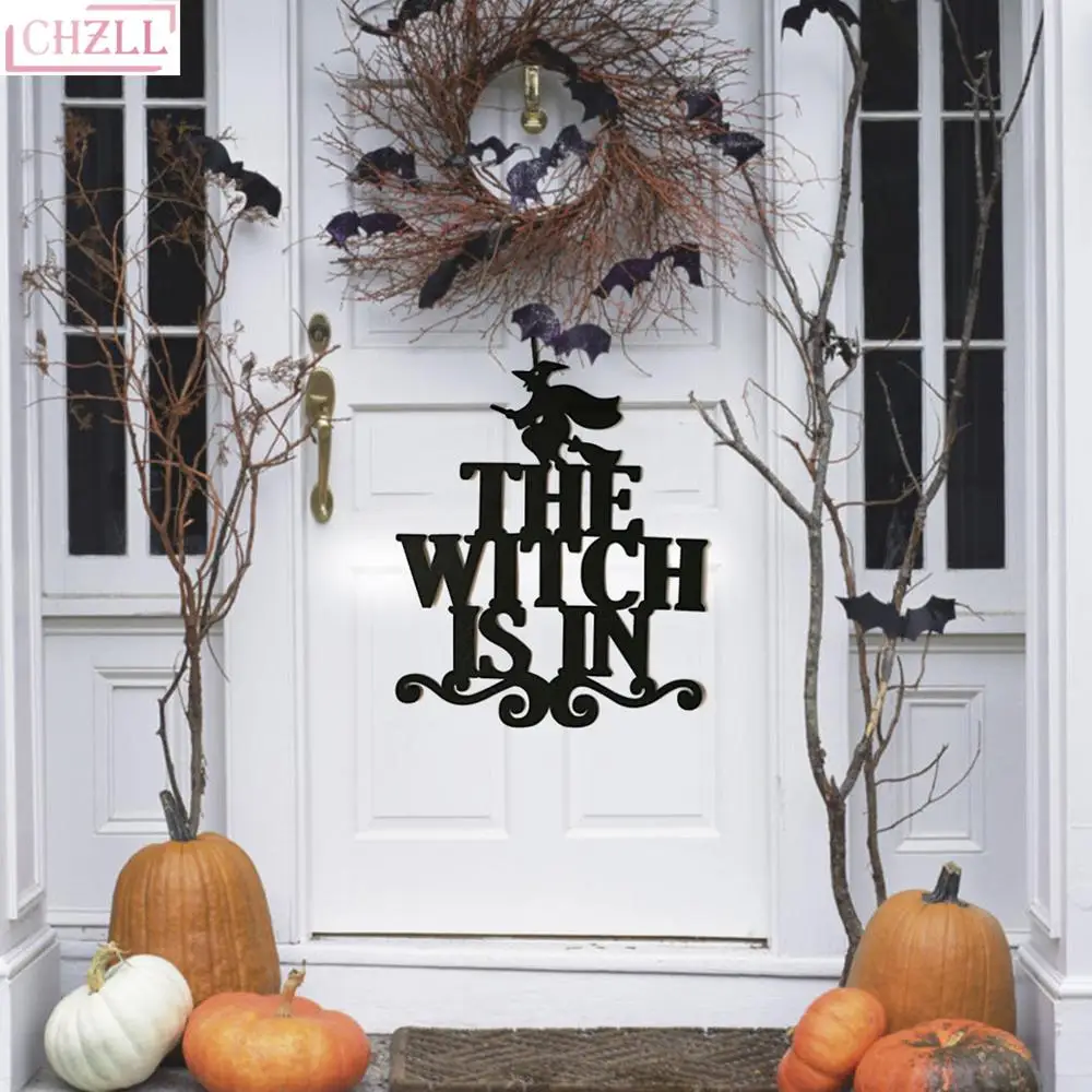 

CHZLL Horror Which is in Hanging Ornaments Halloween Pendant Accessories Props Decor Party Supplies Spooky Witch Bat Door Sign