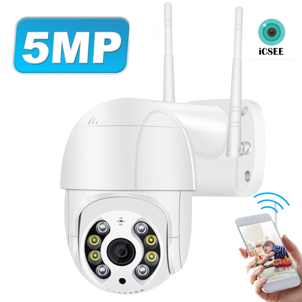 Wi Fi Камера Открытый Ip Onvif 5MP Cmos Водонепроницаемый 4 мм купол Icsee|Камеры