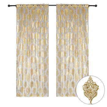 

Window Screening Gauze Home Stamping Drap Sheer Morocco Window Curtains Living Room Bay Window Yarn Valances Bedroom Decor D30
