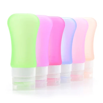

4pcs Leakproof Lotion Containers Mini Organizer Dispenser Soft Silicone Portable Refillable Empty Compact Squeezy Travel Bottle