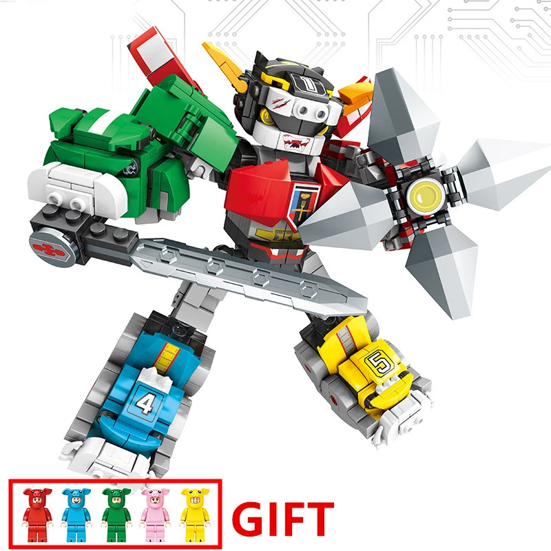 

5 IN 1 Ideas Beast King GoLion Voltron Titan Robot Building Blocks Classic Bricks Model Kids Toys Compatible Legoinglys