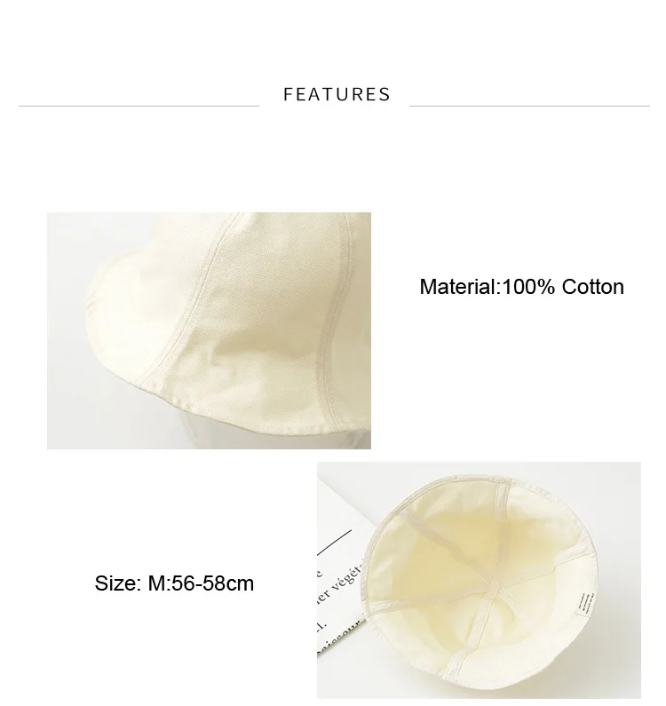 Free shipping High Quality Bucket Hats Women Foldable Cotton Curving Brim Fishing Outdoor Sun Caps Hunting Visor Floppy Chapeau
