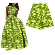 Зеленый Африканский принт настоящий голландский воск ткань для вечерние платья дизайн Анкара настоящая нигерийская восковая Ткань 6 ярдов 339