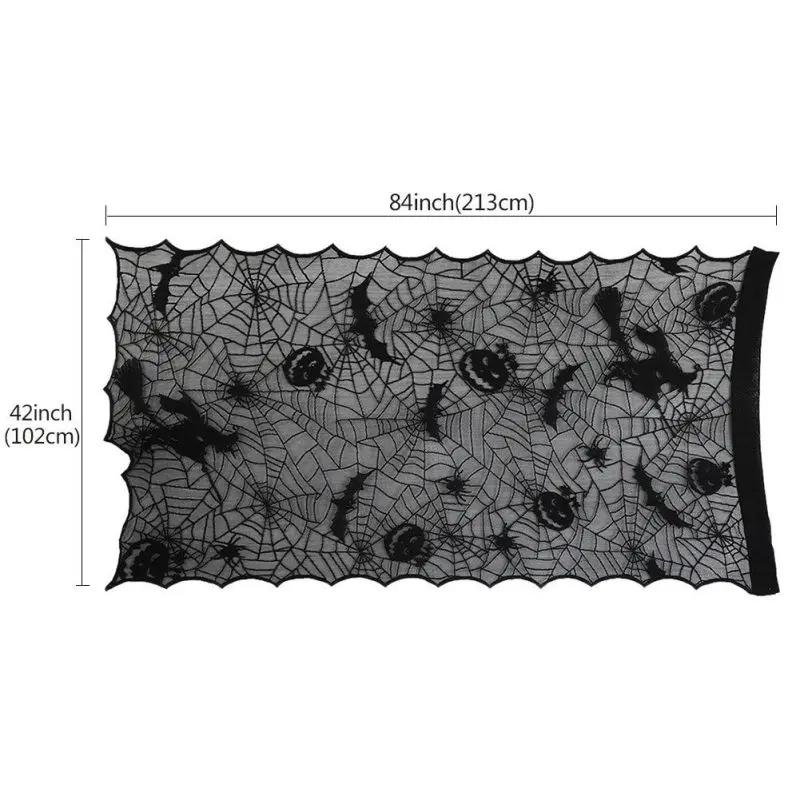 Halloween Decor Lace Spider Table Cloths Multi-Size Party Home Festival Decoration Textile Modern Simple Design Kitchen Curtain