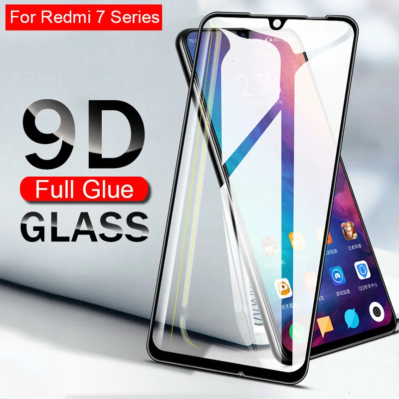 Закаленное стекло с полным покрытием клея для Redmi Note 7 Pro 7a защитное Защита экрана