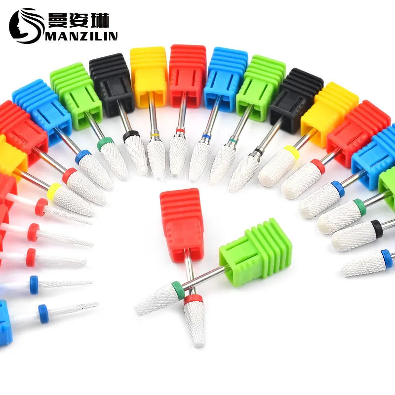 

Cross-Border for Nail Art Ceramic Grinding Head Type Single Bullet Electric Nail Polishing Nail Drill Bit Rotary Milling Cutter