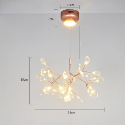 Dia50cm LED Postmodern Stainless Steel Acryl Firefly Suspension Luminaire Lampen Lustre Chandelier Lighting For Dinning Room - Цвет абажура: Dia50cm