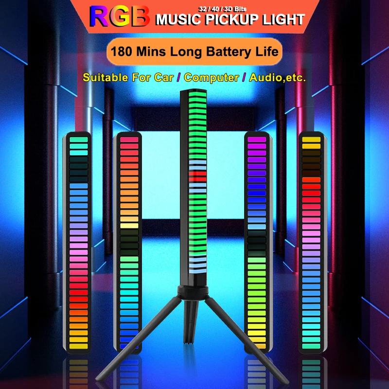 LED Light RGB Sound Control Lights App Control Music Rhythm Colorful Pickup LAMP DJ Disco Car TV computer desktop Decora Lights