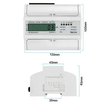

For DIN Rail LCD Three-Phase Current Meter 100 * 120 * 65 mm 2 kV For 1 Minute
