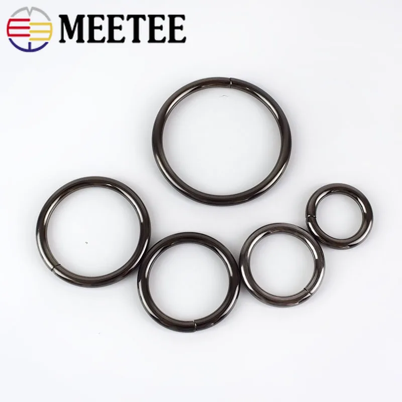 Meetee 6 мм X 200 шт 13-50ммx20шт металлическая круглая кольцевая пряжка с кольцом, кольцевой Соединительный крючок, сделай сам, ремень для сумки, ремень, собачий ошейник, запчасти, аксессуар