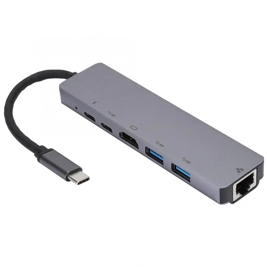 HDMI 60 Гц+ USB3.0x2+ PD зарядка+ USB C+ RJ45 6 в 1 концентратор
