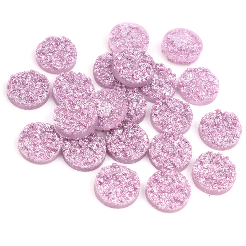 thumbnail image 1 of Nuevos cabujones de resina con parte posterior plana de estilo mineral natural Druzy de 8 mm, 10 mm, 12 mm, 40 piezas para pulseras, pendientes, accesorios para hacer joyas DIY, 1 of 5