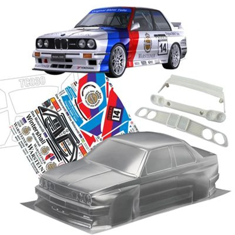 1 Набор E30 M3 Sport Evolution 1/10 drift RC PC body shell 190 ширина прозрачный чистый не окрашенный