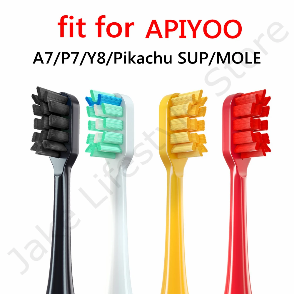 High Quality Replacement Toothbrush Heads For Apiyoo A7/P7/Pikachu SUP/MOLE Electric Tooth Brush Heads With Individual Package 6