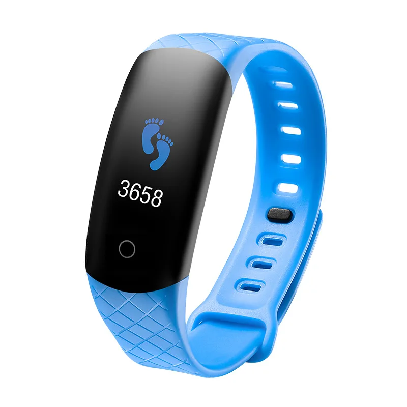 CB608 blood pressure oxygen smart heart rate bracelet waterproof pedometer sleeping monitoring SMS display smart wearable - Цвет: Синий