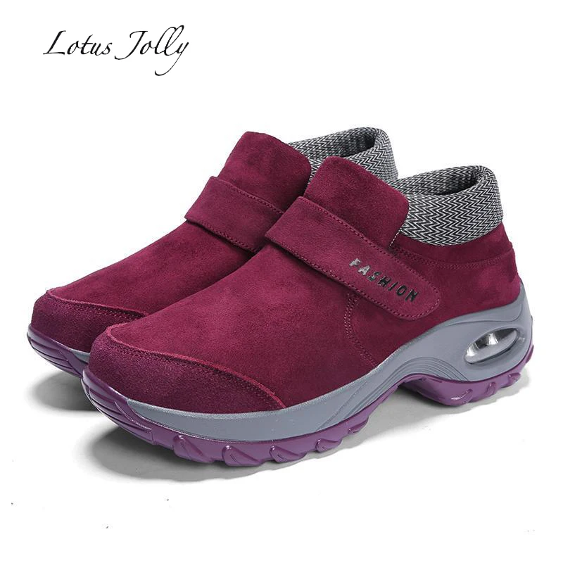 Обувь с округлой подошвой кроссовки для прогулок chaussures femme зимние сапоги теплая бархатная толстая подошва увеличенная платформа