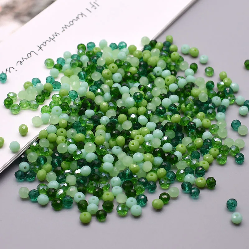 Crystal Glass Beads Mixed Color 4mm Crystal Glass Beads Rondell Faceted Glass Beads Loose Spacer for Jewelry Making DIY Bracelet crystal glass beads
