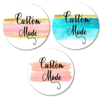 

Custom Made Stickers Watercolors Stickers Peach and Gold Stickers Blue and Gold Peach and Pink Custom Stickers
