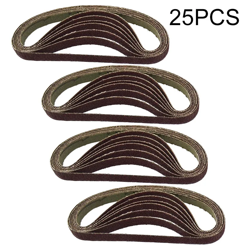 

25pcs Set Aluminum Oxide Sanding Belts Abrasive DIY Polisher For Wood Plastic