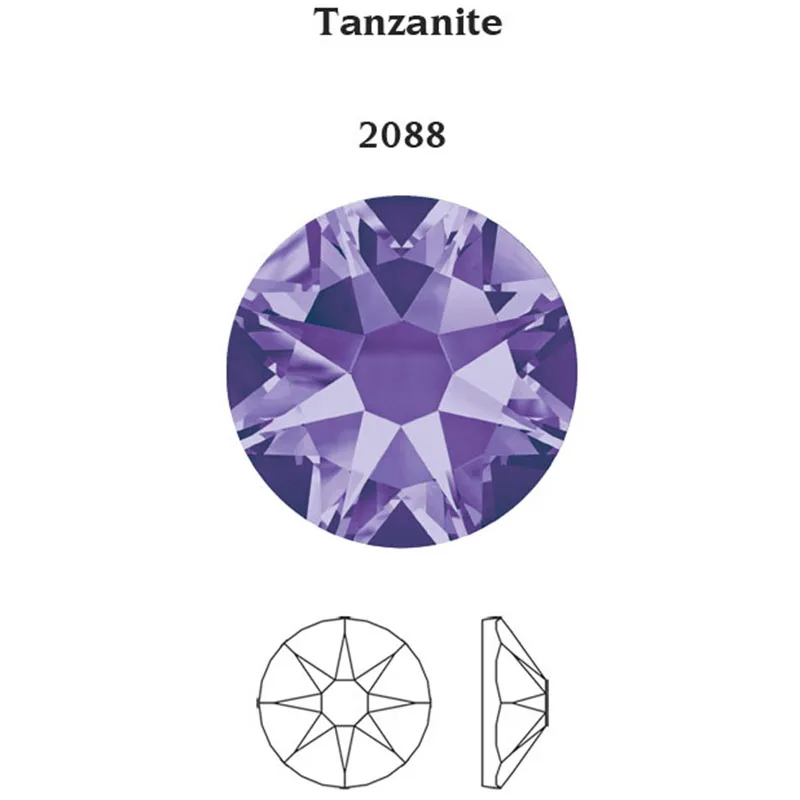 Tanzanite YANRUO/2088 Стразы со стразами, горячая фиксация, стразы, стеклянные камни, кристаллы, свадебные аксессуары для обуви, танцев - Цвет: Tanzanite