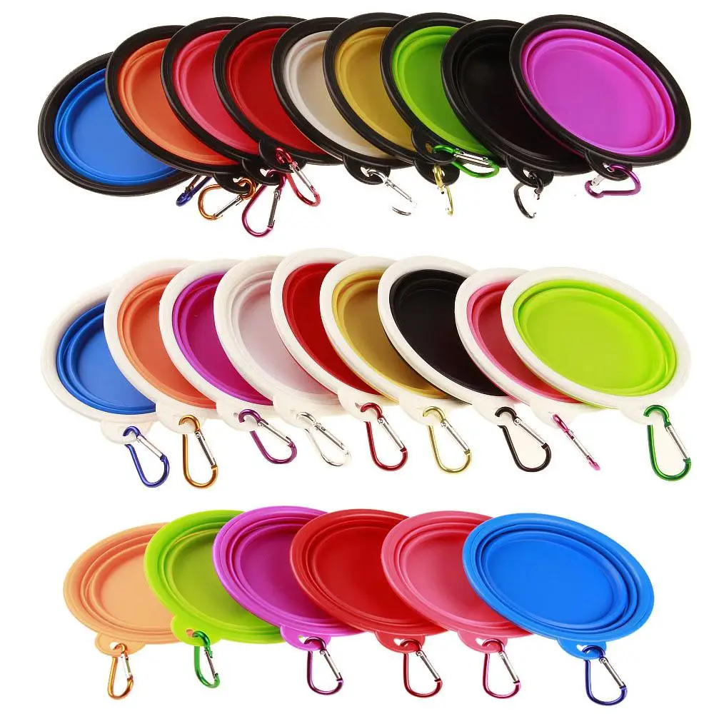 Carabiner pet dog bowl silica gel 12