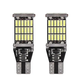 

2 Pcs Universal Decoding Auto LED Taillight T15 Bulb 45SMD 6000k White Backup Reverse Brake Stop Lighting B99