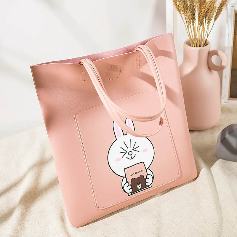 

2019 Summer And Autumn Korean-style Printed Animal Pattern Bucket Type Shopping Bag Handbag Phone Coin Purse
