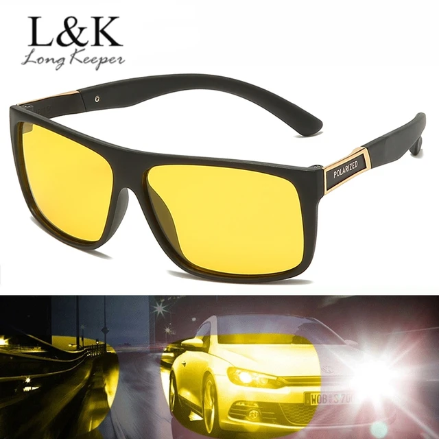  - LongKeeper Unisex Night Vision Driver Goggles Car Driving Sunglasses Yellow Lens Anti-glare UV Protection Sun Glasses oculos