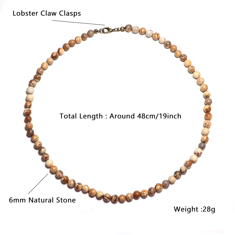 Men Tiger Eye Stone Choker Necklace Punk Accessories