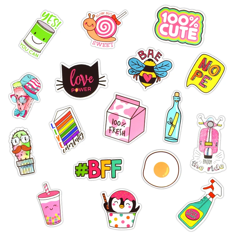 50 PCS Girl Stickers Vsco Fashion so Cute Cartoon Waterproof Decal Stickers for Daughter DIY Laptop Cosmetic Case Cup Guitar Car