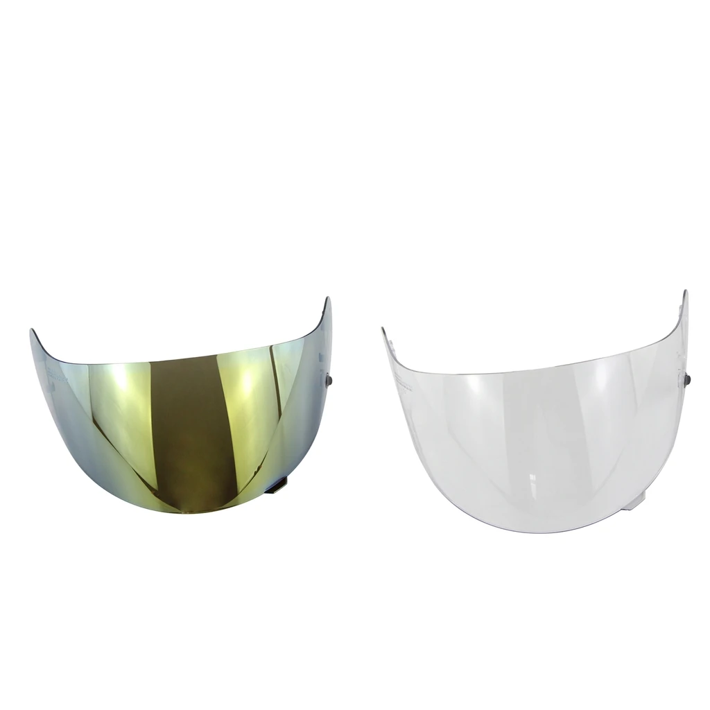 2pcs Replacement Full Face Motorcycle Helmet Visor for HJC HJ-09 Helmets Lens Shield (Clear+Gold)
