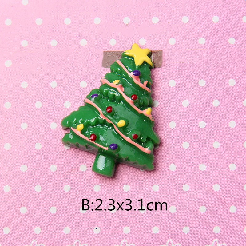 10PC Mini Christmas Resin Pendant Different Styles Set Ornament DIY Christmas Tree Decoration Party Wedding Jewelry Making Craft