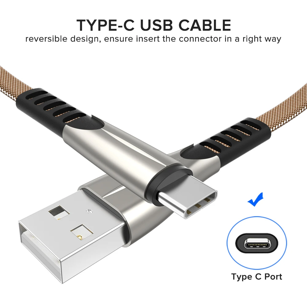 Кабель USB C 2 4 а нейлоновый мобильный телефон шнур для синхронизации данных LG HTC