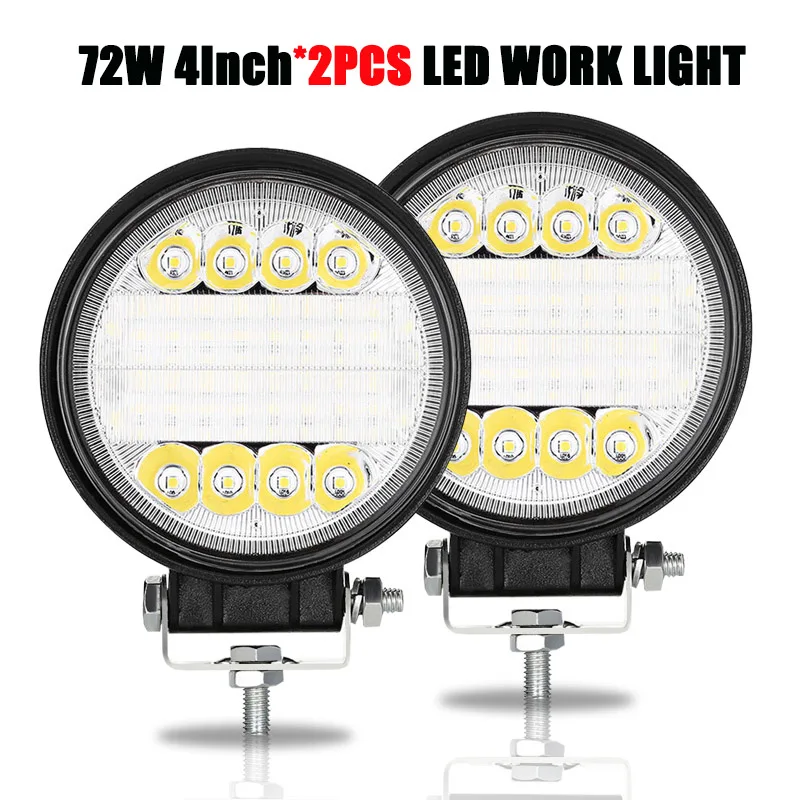 2PCS 72W Work Light 1 шт./2 шт. 72W фары " светодиодный головной светильник внедорожный светильник бар 4X4 12V 24V Спот Наводнение Светодиодный светильник для ATV внедорожник автомобиль грузовик мотоцикл Лодка светодиодные лампы - Цвет: 2PCS 72W Work Light