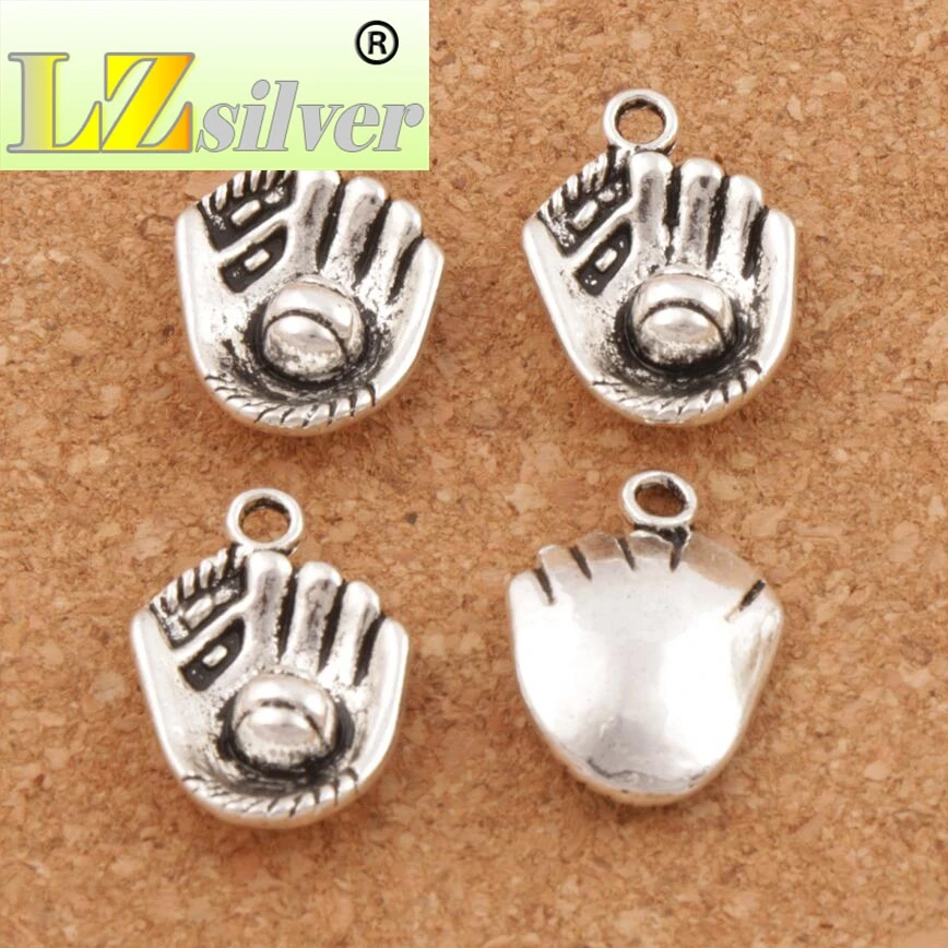 Baseball Glove Spacer Charm Beads 100pcs Zinc Alloy Pendants Alloy   Jewelry DIY L284 20.7x14.2mm
