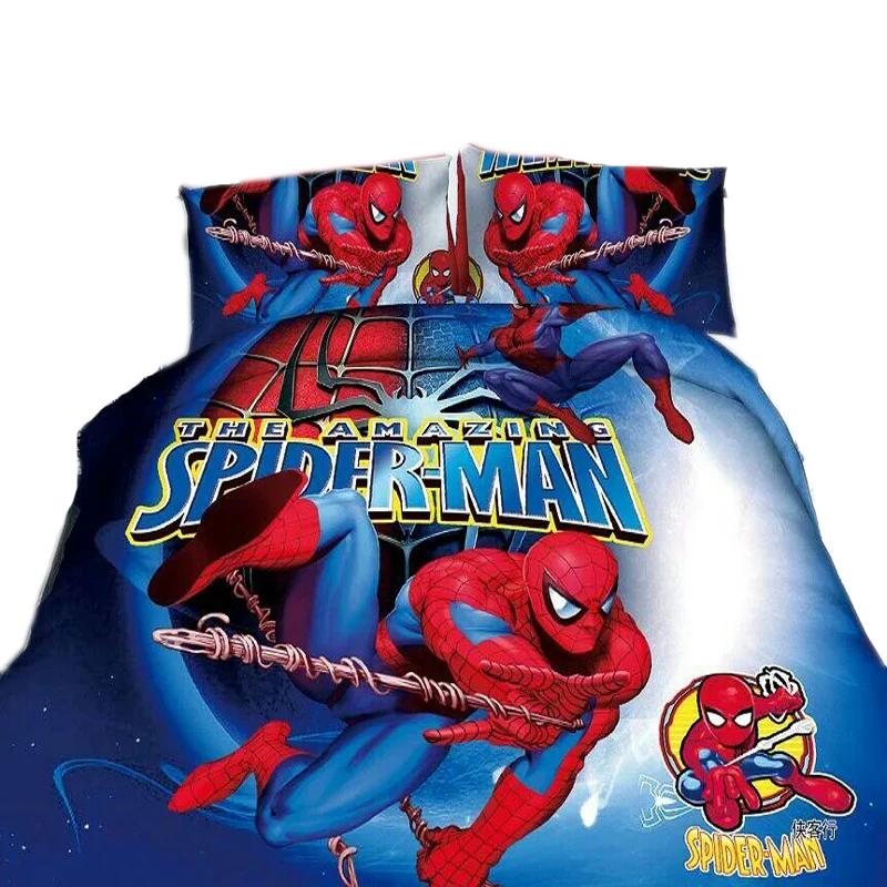 Disney spiderman Комплект постельного белья мультфильм мальчик постельное белье 3d