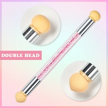 

Double Head Gradient Blooming Pen Nail Brushes Mirror Glitter Acrylic Picker Pen Nail Art Tools Manicure Dotting Blooming Sponge