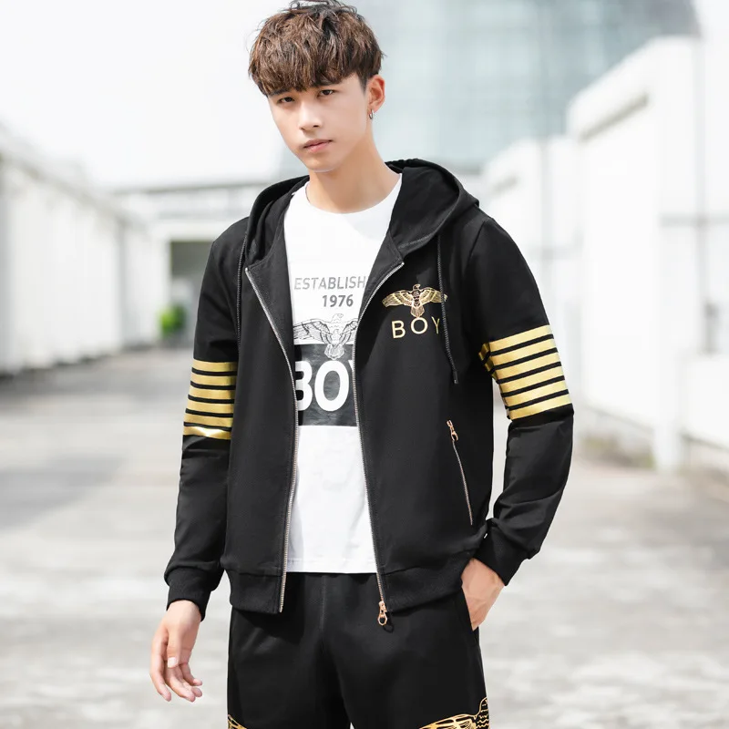 

Hoodie MEN'S Suit Autumn And Winter Fashion Men'S Wear a Set of Collocation Handsome Casual Winter Sports Clothes Coat