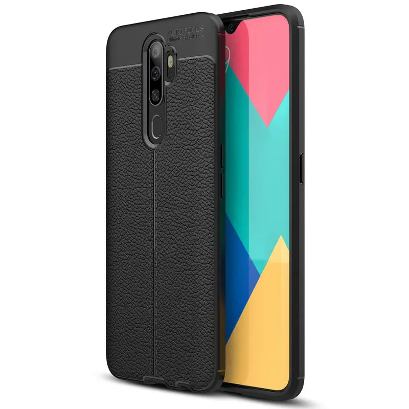 1 шт. тонкий Litchi чехол из ТПУ для OPPO Realme XT Reno Ace для OPPO A9 A5 противоударный мягкий чехол-накладка