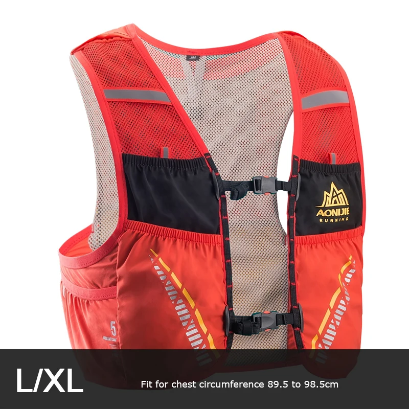LXL Orange AONIJIE гидратация пакет рюкзак сумка Жилет Жгут воды мочевого пузыря Пешие прогулки Кемпинг бег марафон гонки скалолазание 5L C933 - Цвет: LXL Orange