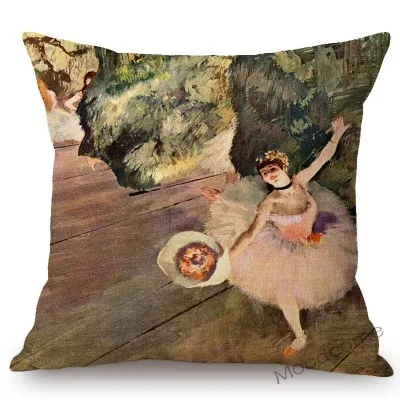 T370-6 Художественная Картина маслом Edgar Degas Impressionism, коллекция балета, танцовщицы, домашний декор, диван, льняная наволочка, наволочка - Цвет: T370-6