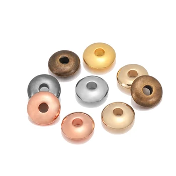 

200pcs/lot Gold Rhodium Flat Round Spacer CCB Plastic Bead Spacer Loose Charm Beads For DIY Jewelry Making Supplies Accessories