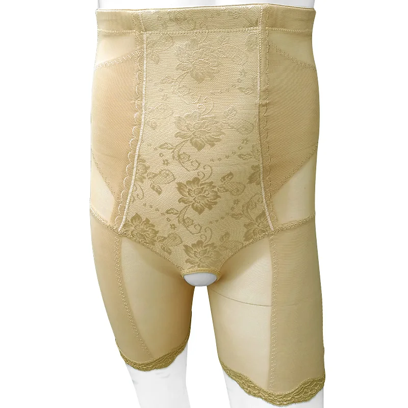 Shapewear Sissy Body Shaper Abdomen Panties Open Crotch Slim Waist Leg Tummy Trimmer Floral Lace Mens Control Boxer Underwear 4