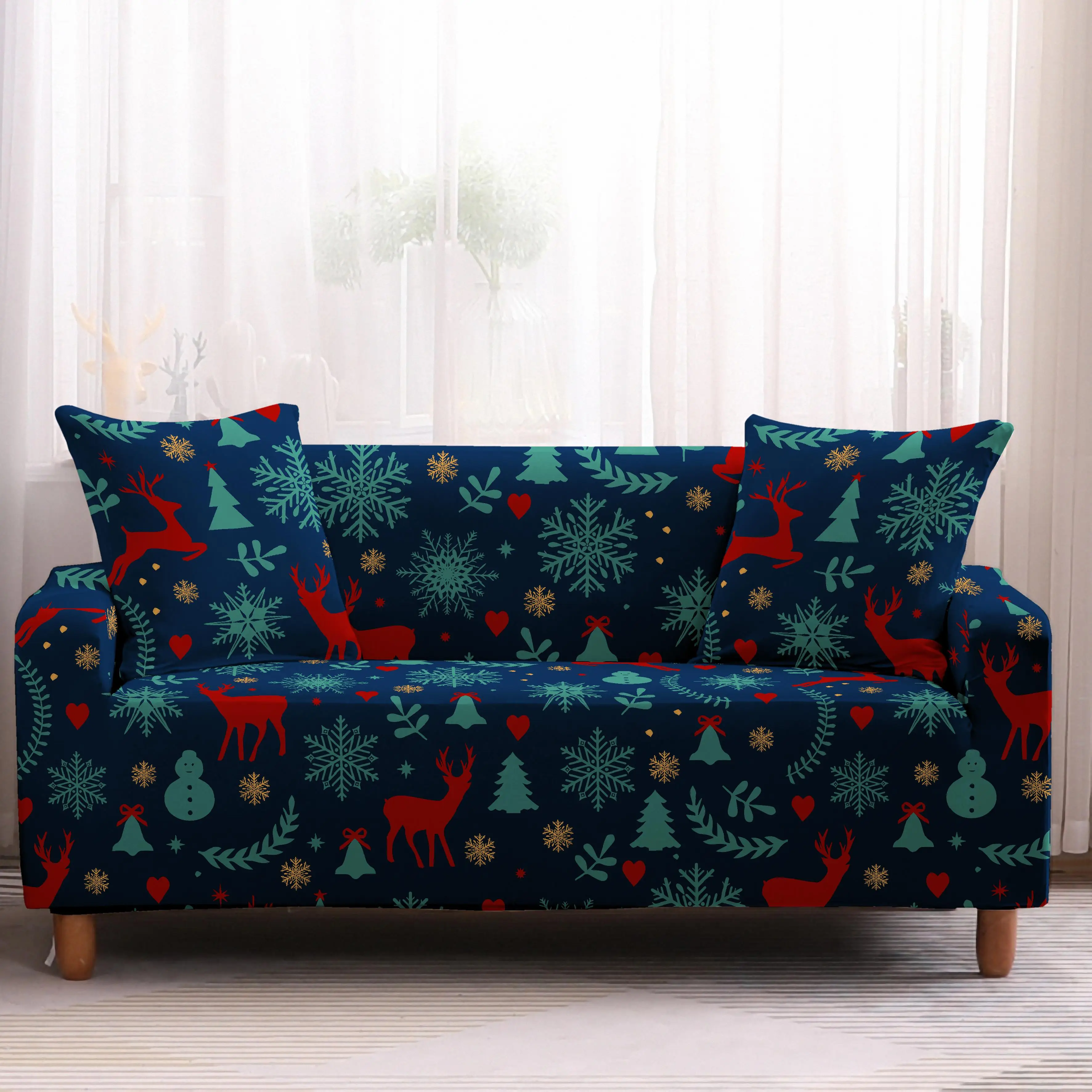 Рождественское украшение, чехол для дивана, хлопок, эластичный диван, чехол для дивана, угловой диван, полотенце, чехол для дивана, чехлы для гостиной - Цвет: 1