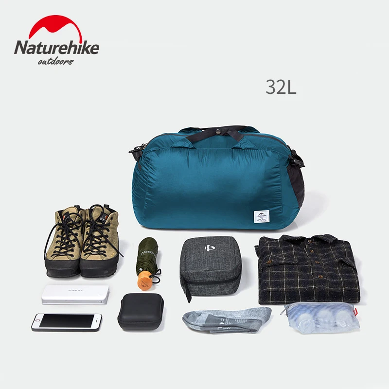 Naturehike складная сумка на плечо 32L Водонепроницаемая дорожная сумка 20D нейлон Сверхлегкий туристический багаж дорожные сумки NH17F010-D