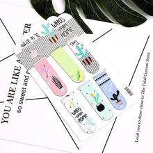 6 шт./компл. кота кактуса печати магнитные закладки симпатичный книги маркер страницы для бизнес планирования школьные принадлежности канцелярские товары файлы бумага для органайзера зажим