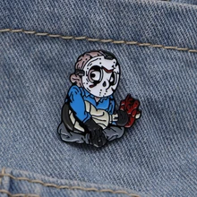 20 шт./лот, Jason Voorhees, на заказ, эмалированные булавки, креативные броши, Нагрудный значок/значок на шляпу, джинсовая куртка, подвеска на воротник, корсаж, значок S166