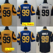 Все сшитые мужские wo Мужские Молодежные Детские Джерси в стиле Лос-Анжелес Аарон Дональд 99