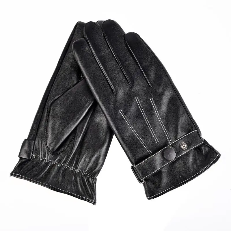 Зимние перчатки из искусственной кожи, перчатки для занятий спортом на открытом воздухе, перчатки для вождения, ветрозащитные теплые перчатки для сенсорного экрана